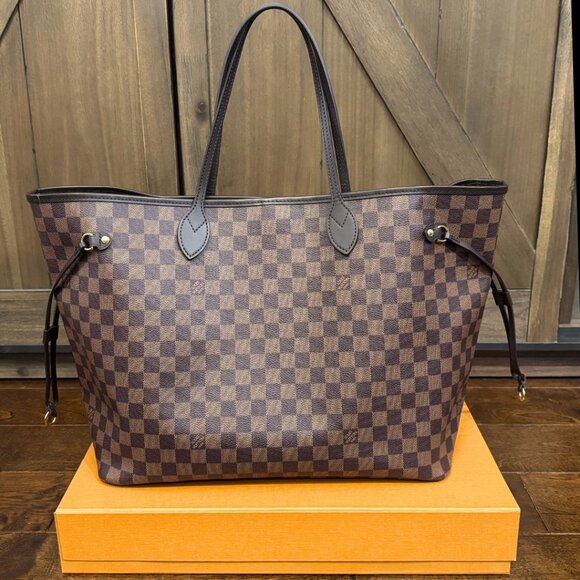 2024 Louis Vuitton Neverfull GM Damier Ebene Tote Bag w/ Cherry Red Interior - Picture 4 of 14